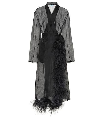 Burberry Feather-trimmed Silk Organza Coat