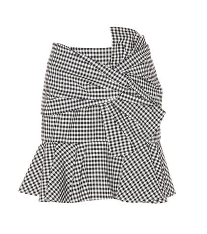 Veronica Beard Picnic Bow Plaid Cotton Skirt
