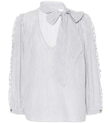 Ulla Johnson Julie Striped Cotton-blend Blouse