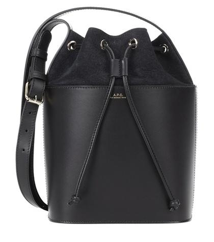 A.p.c. Claire Leather And Suede Bucket Bag