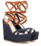 Gianvito Rossi Fabric And Suede Wedge Sandals