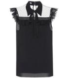 Miu Miu Tulle-panelled Crêpe Top