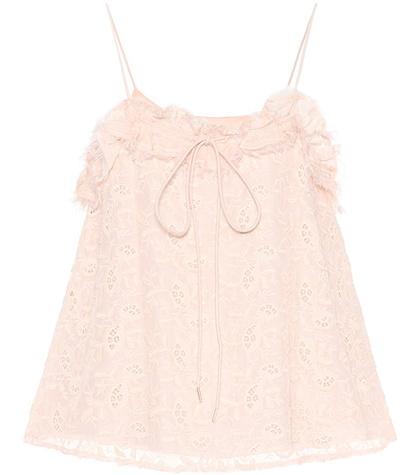 Anya Hindmarch Embroidered Cotton And Silk Top