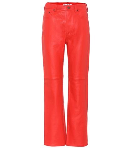 Etro Leather Straight Leg Trousers