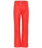 Etro Leather Straight Leg Trousers