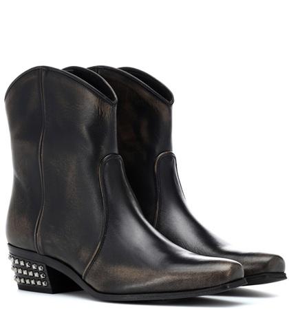 Loewe Embellished Leather Cowboy Boots