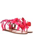 Prada Flora Embellished Suede Sandals