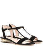Edie Parker Casati Embellished Suede Sandals