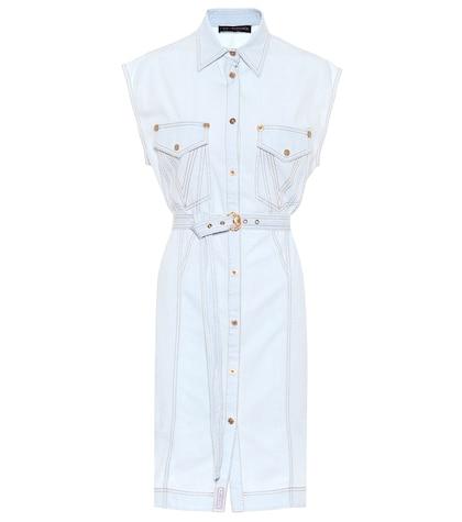 Versace Denim And Silk Dress