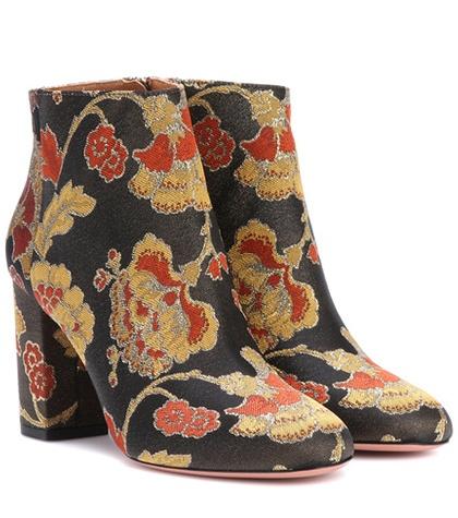 Aquazzura Brooklyn 85 Jacquard Ankle Boots