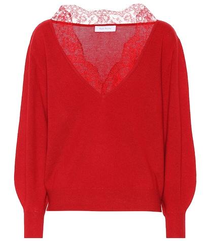 Ryan Roche Cashmere And Lace Sweater