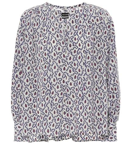 Isabel Marant Amba Printed Stretch-silk Blouse