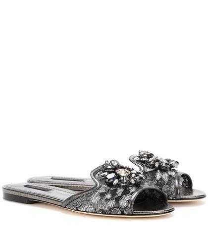 Anya Hindmarch Embellished Mesh Sandals
