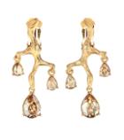 Oscar De La Renta Crystal Embellished Clip On Earrings