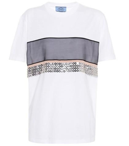 Prada Sequin-embellished T-shirt