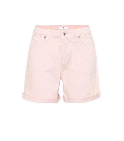 7 For All Mankind Boy Shorts High-rise Denim Shorts