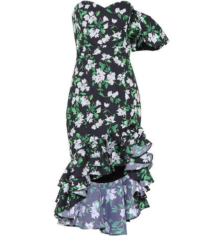 Caroline Constas Floral Asymmetric Dress