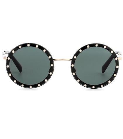 Miu Miu Crystal-embellished Round Sunglasses