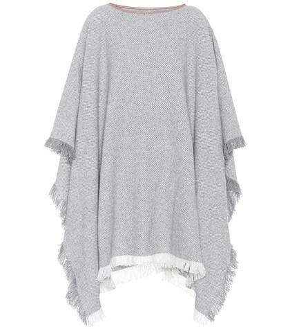 Agnona Leather-trimmed Cashmere Poncho