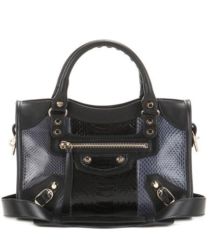 Balenciaga Classic Mini City Snakeskin Shoulder Bag