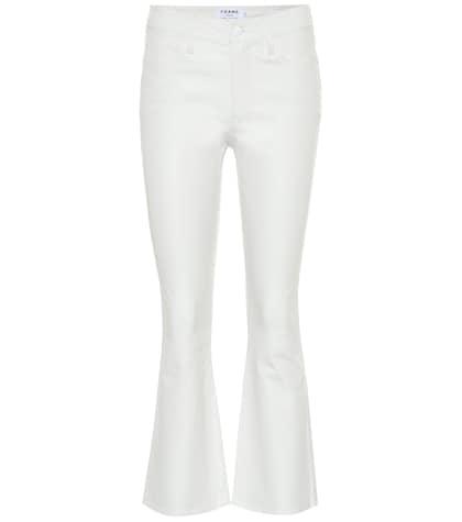 Frame Le Cropped Leather Bootcut Pants