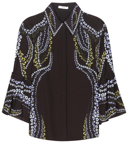 Erdem Alita Printed Silk Blouse