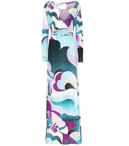 Jil Sander Printed Silk Maxi Dress