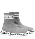Miu Miu Logo Sock Sneakers