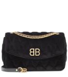 Moncler Bb Quilted Velvet Shoulder Bag