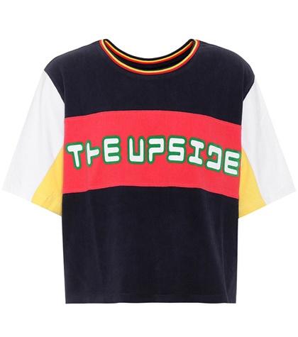 The Upside Colour Block Cropped Cotton T-shirt