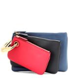 Fendi Triplette Leather Clutch