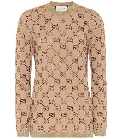 Gucci Gg Embellished Wool Sweater