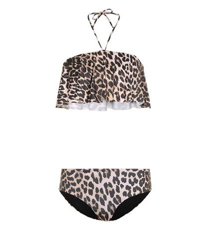 Ganni Nova Leopard-printed Bikini