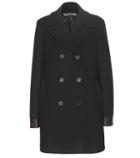 Tom Ford Leather-trimmed Wool Pea Coat