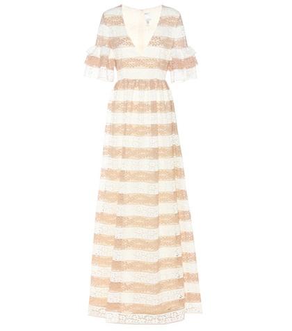 Poupette St Barth Cora Striped Lace Dress