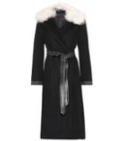Valentino Fur And Leather-trimmed Wool And Cashmere Coat