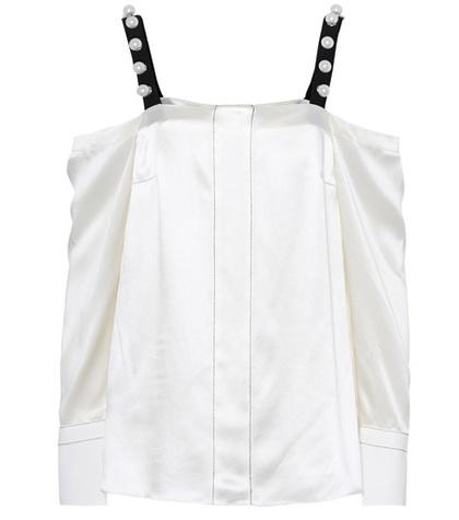 3.1 Phillip Lim Off-the-shoulder Silk Satin Blouse