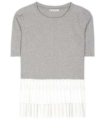 Marni Ruffled Cotton T-shirt