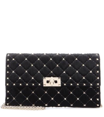 Valentino Valentino Garavani Rockstud Spike Small Velvet Clutch
