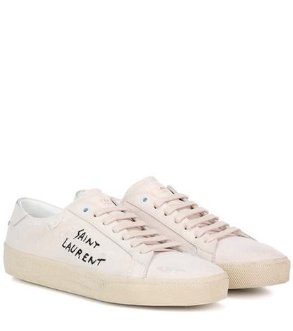 Saint Laurent Signature Court Classic Sl/06 Embroidered Canvas Sneakers
