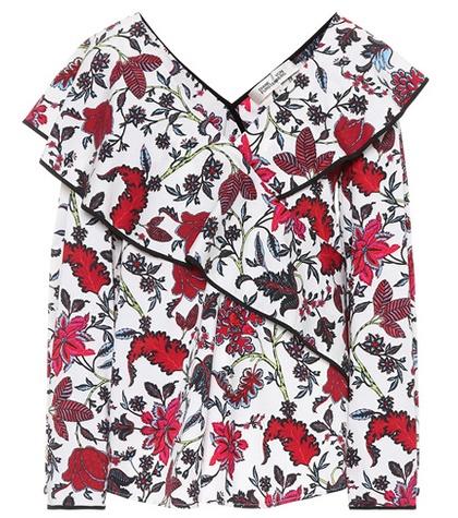 Diane Von Furstenberg Floral-printed Cotton Top
