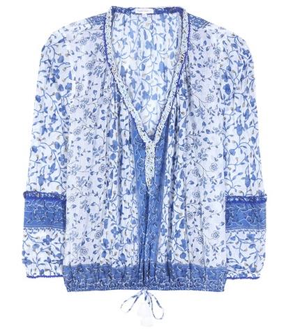 Huishan Zhang Bibi Printed Cotton Blouse