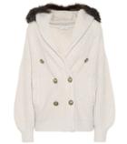 Brunello Cucinelli Fur-trimmed Cashmere Cardigan