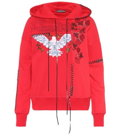 Alexander Mcqueen Embroidered Cotton Hoodie