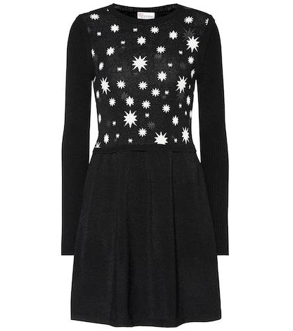 Redvalentino Jacquard Knit And Crêpe Dress