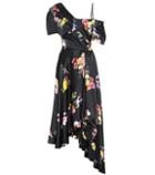 Preen By Thornton Bregazzi Asymmetric Floral Silk Dress