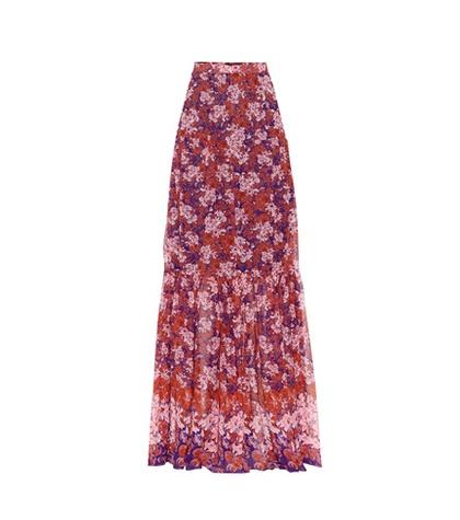 Miu Miu Floral-printed Silk Maxi Skirt