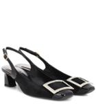 Alexander Mcqueen Leather And Suede Slingback Pumps