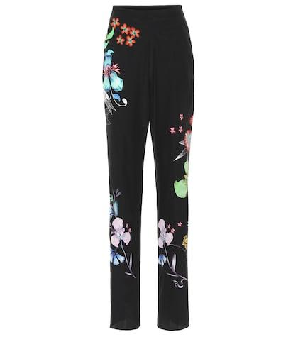 Etro Floral High-rise Silk Pants