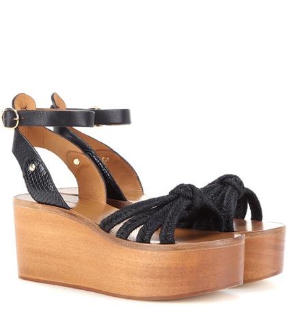 Francesco Russo Étoile Zia Leather Platform Sandals